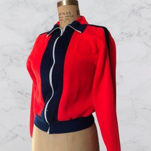 1980's Fleece Cropped Track Jacket